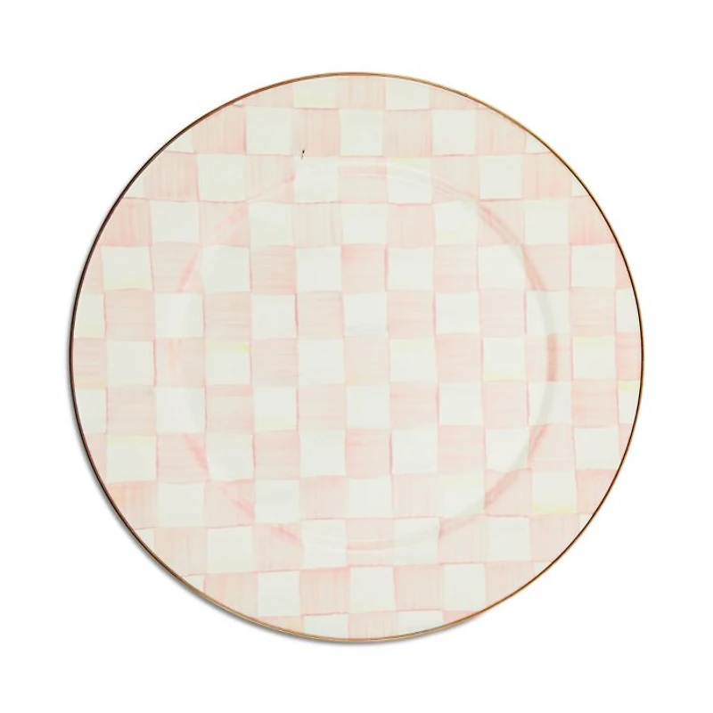Rosy Check Enamel Serving Platter