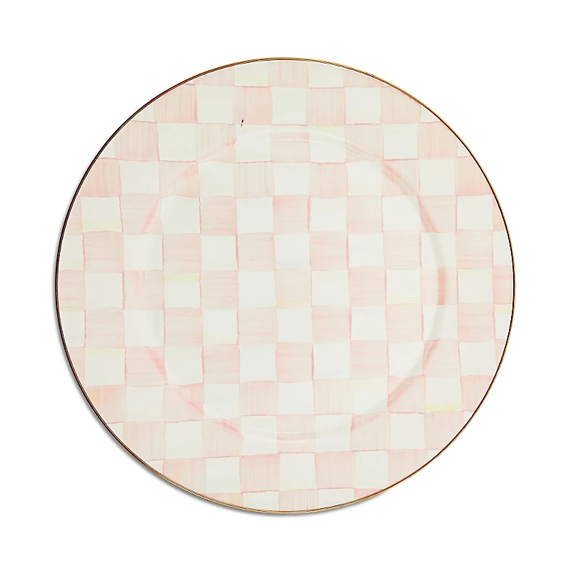 Mackenzie-Childs Rosy Check Enamel Serving Platter