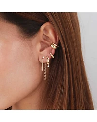 14K Yellow Gold Simple Gold Twist Extra Small Huggie Hoop Earrings