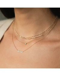 14K Yellow Gold Itty Bitty Mama Necklace, 16"