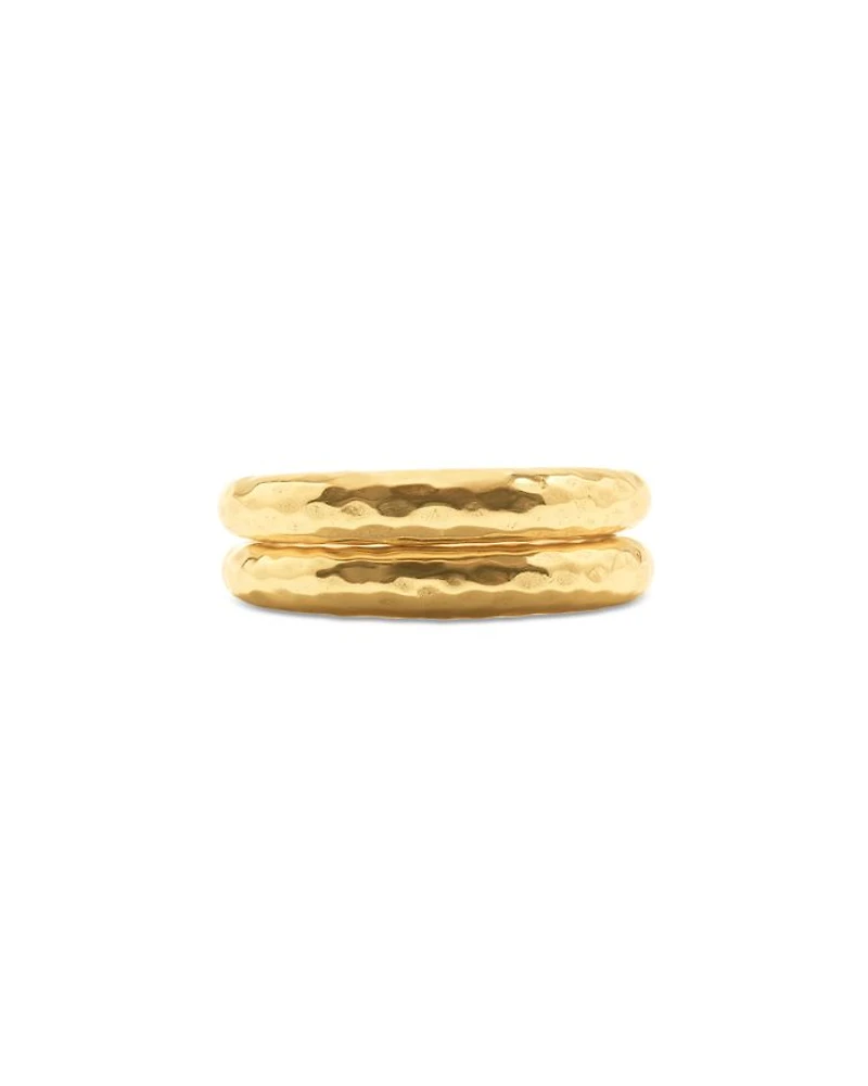 Cleopatra Slice Stacking Rings 18K Gold Plated, Set of 2