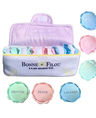 Bonne et Filou Plush Macaron Squeaky Dog Toys