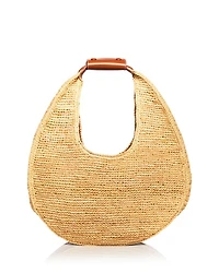 Raffia Large Moon Tote Bag