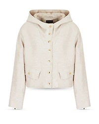 Metallic Tweed Hooded Jacket