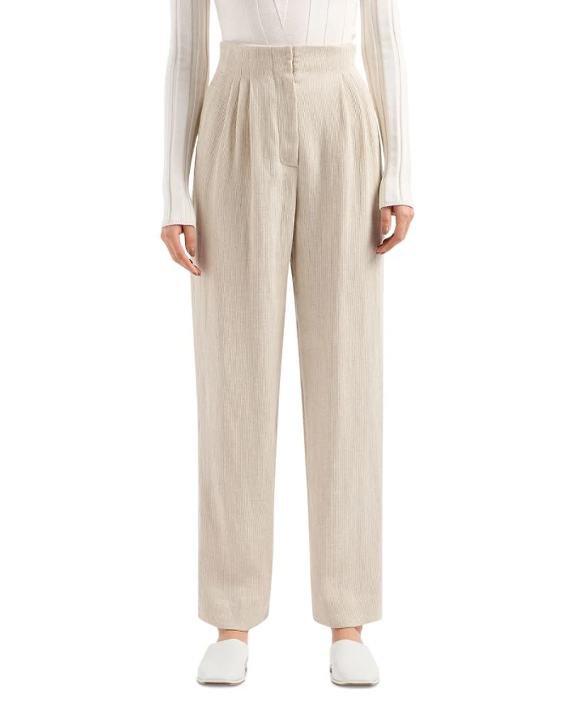 Textured Slim Leg Pants