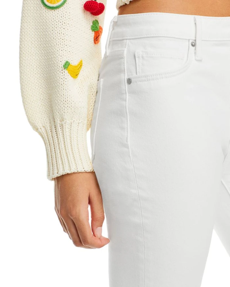 Cropped Flare Leg Jeans White - Exclusive