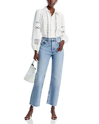 Lace Button Up Shirt - Exclusive