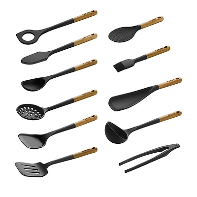Staub 11 Piece Silicone & Acacia Complete Utensil Set