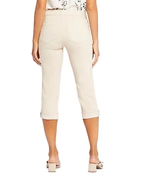 Marilyn Cuffed Cropped Straight Leg Jeans Feather