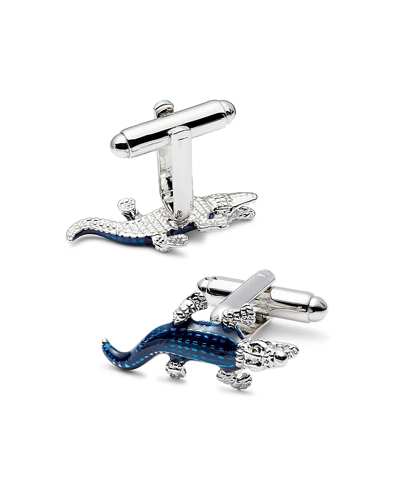 Link Up Blue Crocodile Cufflinks