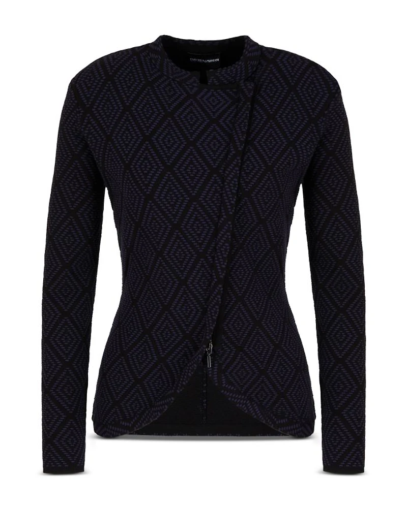 Diamond Jacquard Knit Jacket