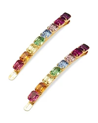 Mika Rainbow Crystal Clips, Set of 2
