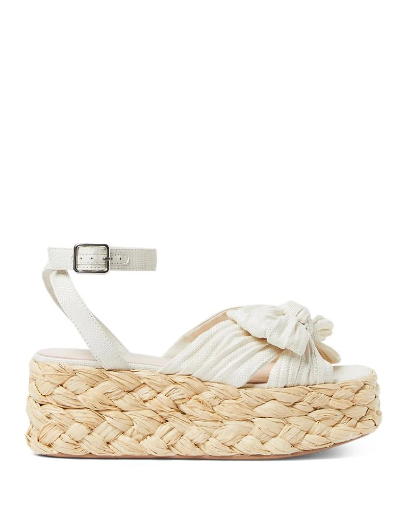 Knotted Strap Espadrille Platform Sandals
