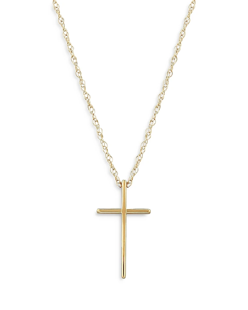 Bloomingdale's Fine Collection Children's Polished Cross Pendant Necklace