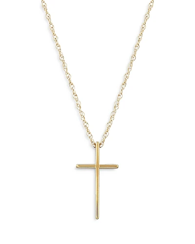 Bloomingdale's Fine Collection Children's Polished Cross Pendant Necklace