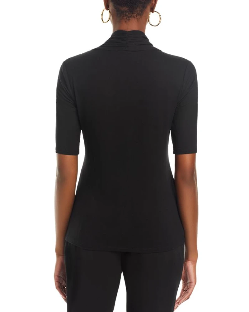 Elbow Sleeve Twist Front Top