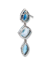 Blue Topaz Linear Drop Earrings in 14K WhiteGold