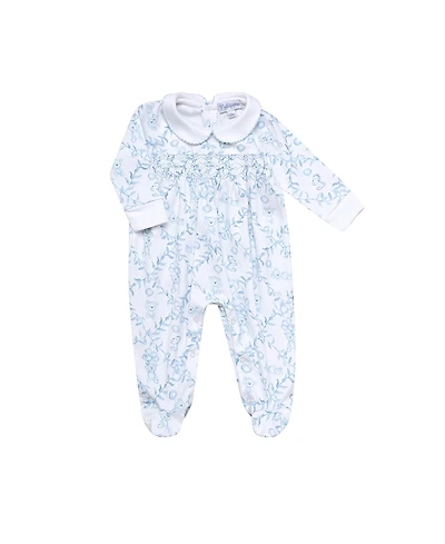 Nellapima Boys' Blue Bears Trellace Smocked Footie - Baby
