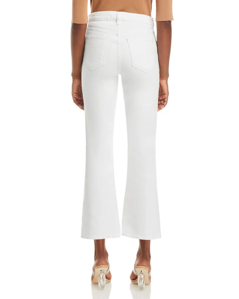 The Callie High Rise Cropped Flare Jeans White
