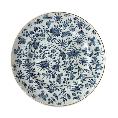 Mottahedeh Sacred Bird & Butterfly Blue Dinner Plate