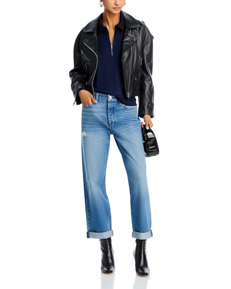 Dre Low-Rise Cuffed Baggy Jeans Meyer