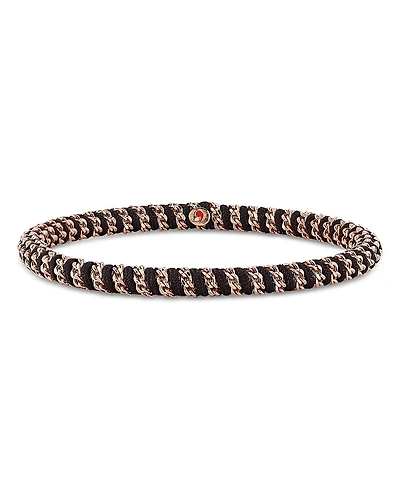 Roberto Demeglio Men's 18K Rose Gold Gio Nautical Cord Stretch Bracelet
