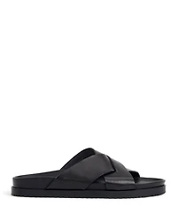 Men's Bologna Double Strap Woven Slip On Slide Sandals