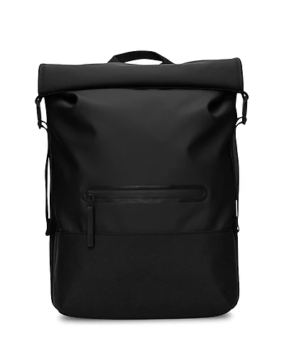 Rains Trail Faux Leather Roll Top Backpack