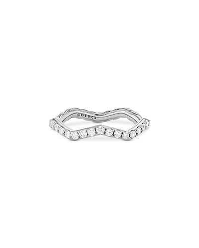Stax Zig Zag Ring Sterling Silver with Diamonds, 2mm