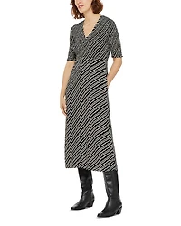 Diagonal Ripple Shirred Dress