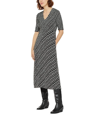 Whistles Diagonal Ripple Shirred Dress