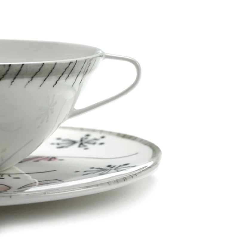 Marni Soup Bowl with Handles & Fiore Rosa Saucer