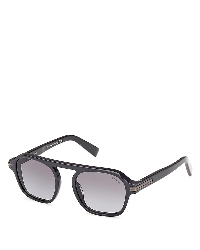 Zegna Round Sunglasses, 51mm