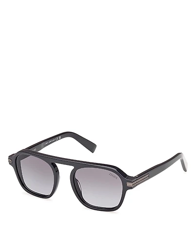 Zegna Round Sunglasses, 51mm