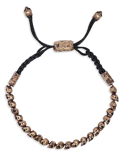 John Varvatos Men's Brass Skull Head Bolo Bracelet