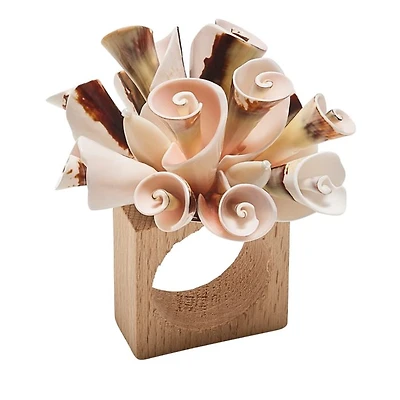 Seashell Burst Napkin Ring in Ivory and Natural