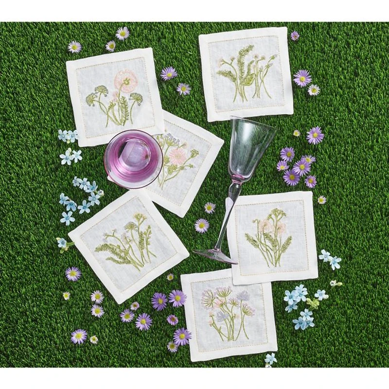 Meadow Cocktail Napkins in Multi, Set of 6