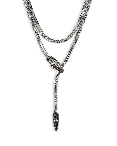 Sterling Silver & 14K Gold Naga Mixed Stone Lariat Necklace, 36"