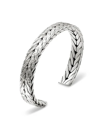 John Hardy Sterling Silver Men's Hammered Cuff Bracelet