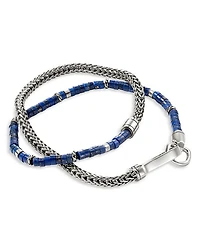 Sterling Silver Heishi Lapis Lazuli Beaded Double Wrap Bracelet
