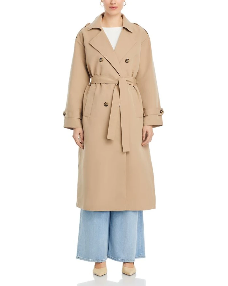 Long Double Breasted Trench Coat