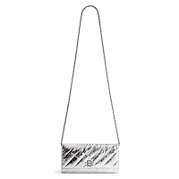 Balenciaga Crush Wallet On Chain Metallized Quilted