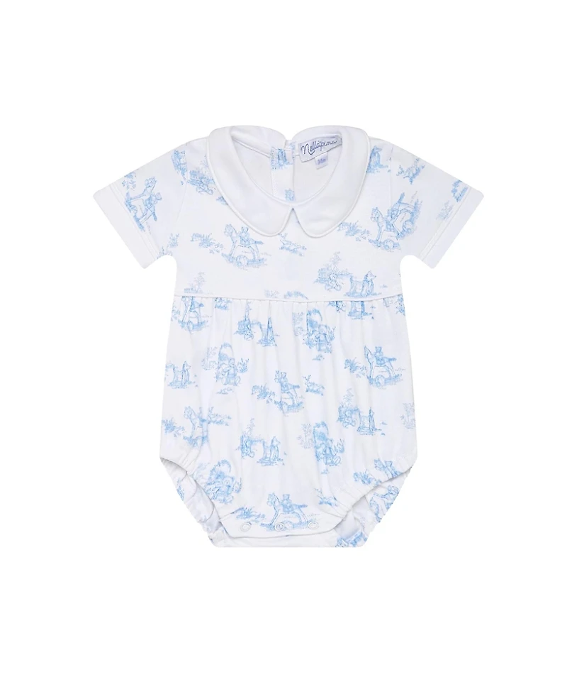 Nellapima Boys' Blue Toile Bubble - Baby