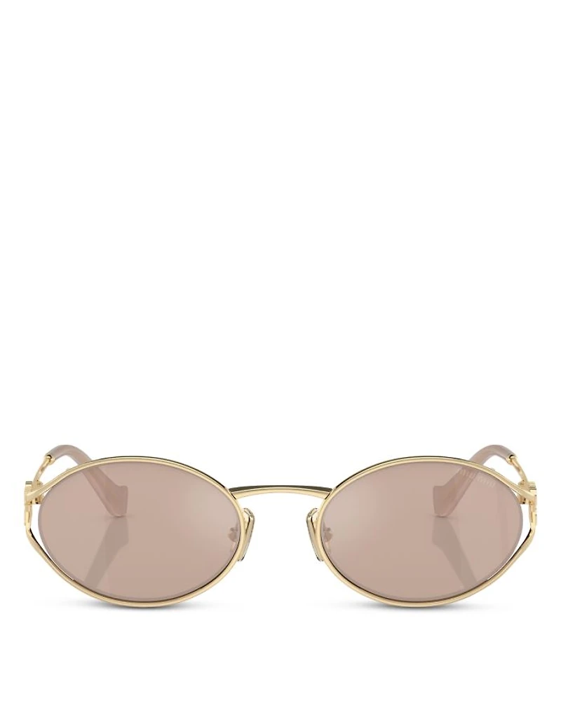 Metal Oval Sunglasses, 54mm
