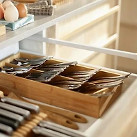 Bamboo Large Compact Cutlery Organizer