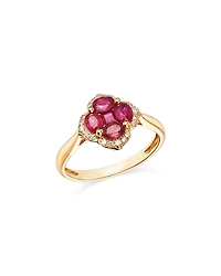 Bloomingdale's Fine Collection Ruby & Diamond Flower Ring