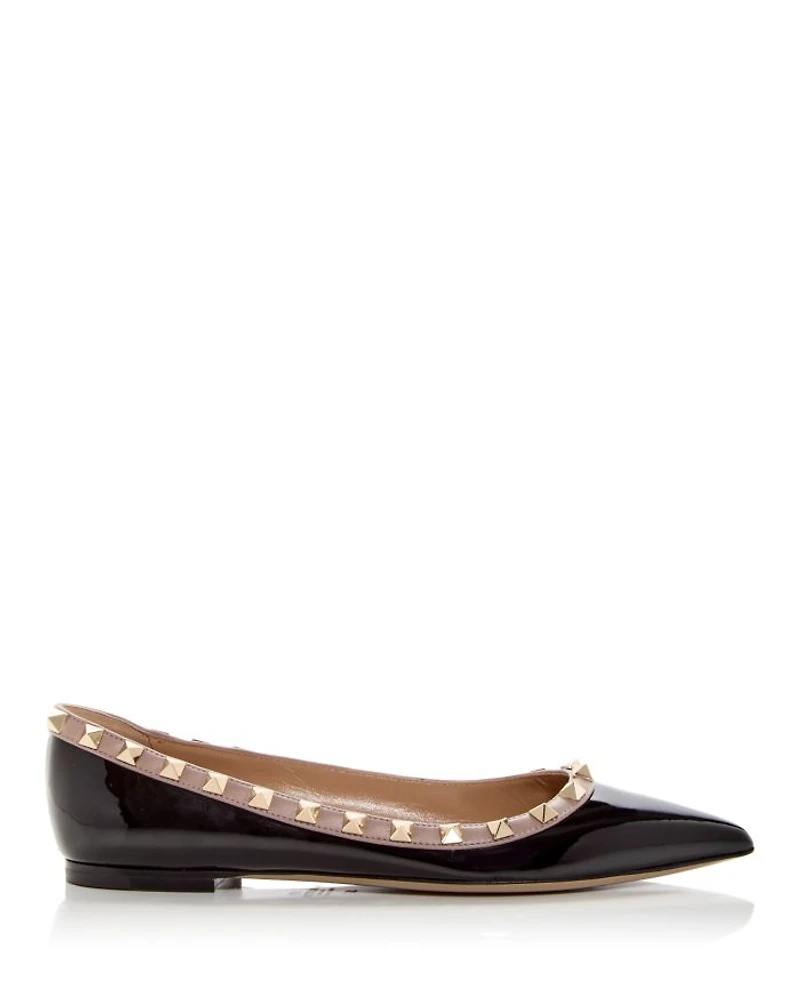 Women's Rockstud Pointed Toe Ballet Flats