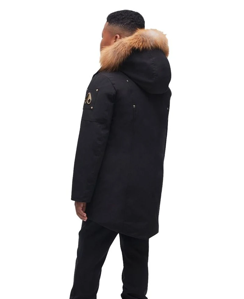 Unisex Gold Parka with Shearling Hood