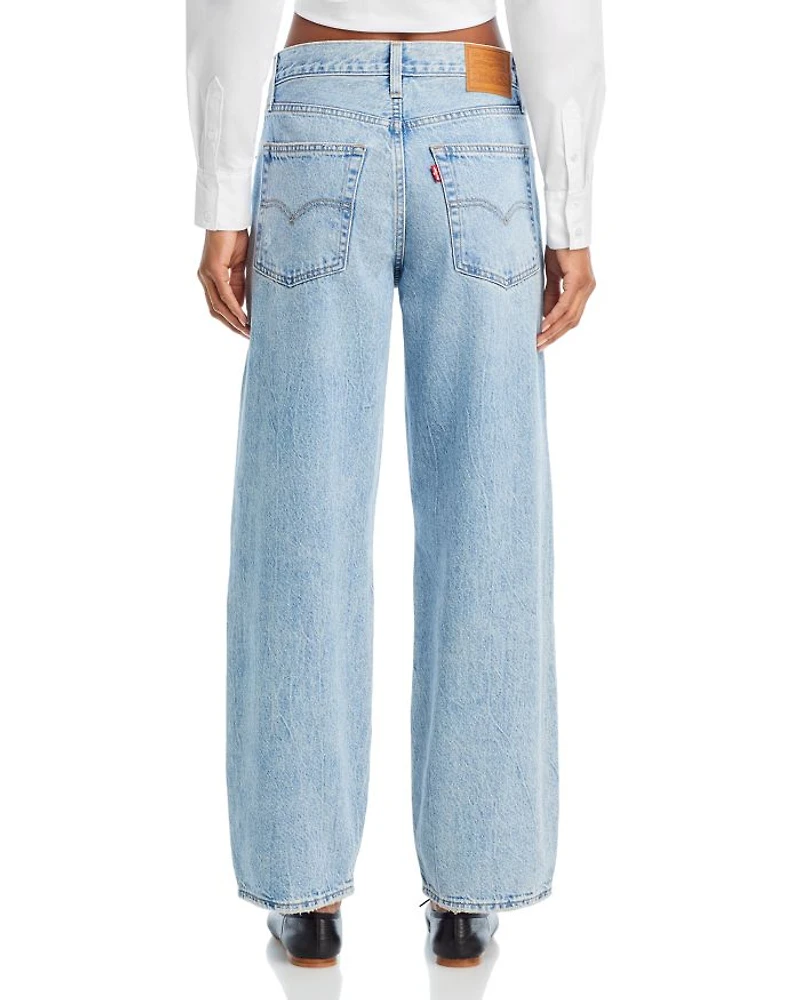 Baggy Dad High Rise Straight Jeans Fan Flare