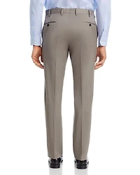 Slim Fit Flat Front Wool Trousers
